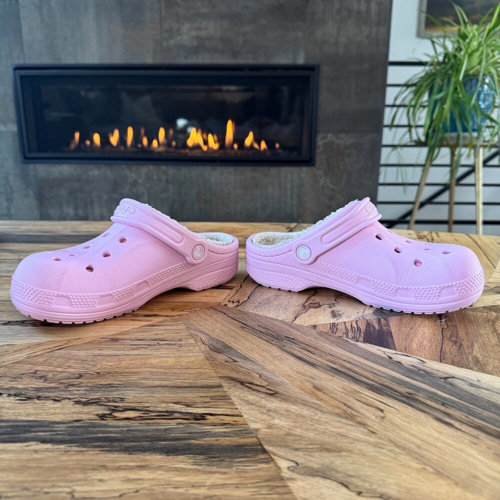 Crocs Ralen Lined Clogs Women's Size 6 - Ballerina Pink Fuzzy Slippers Coquette - Picture 15 of 15